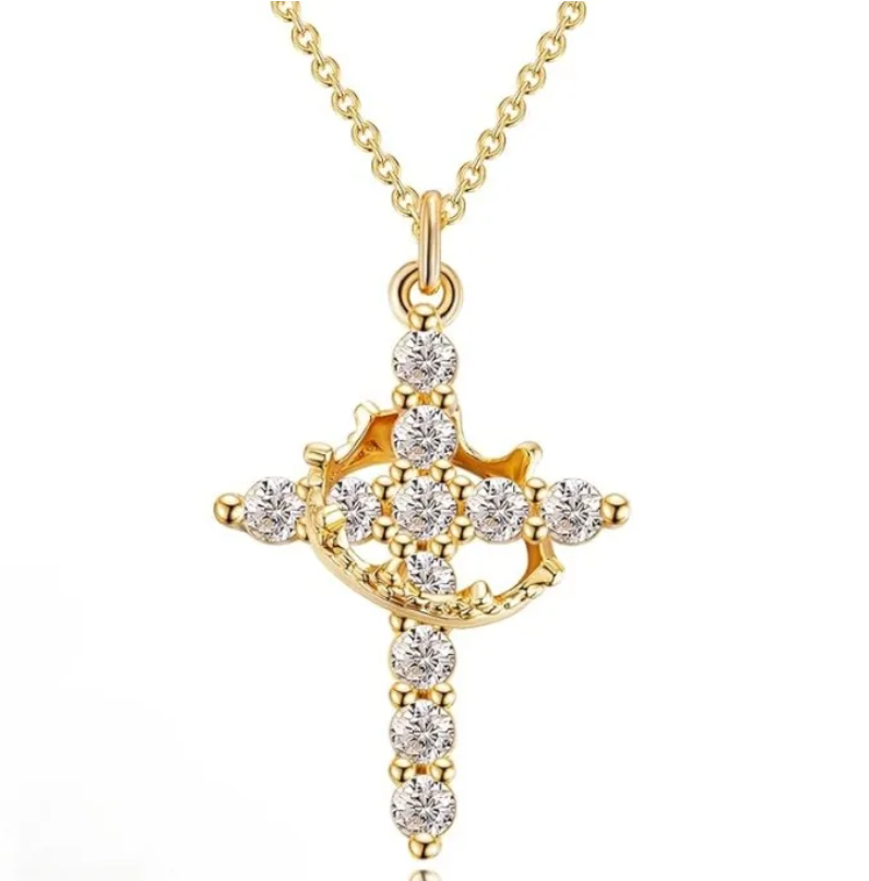 Forever - collana con pendente Croce & Corona