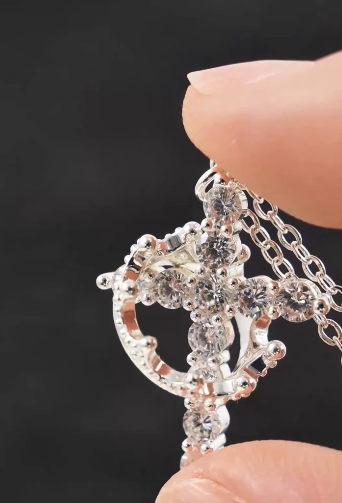 Forever - collana con pendente Croce & Corona